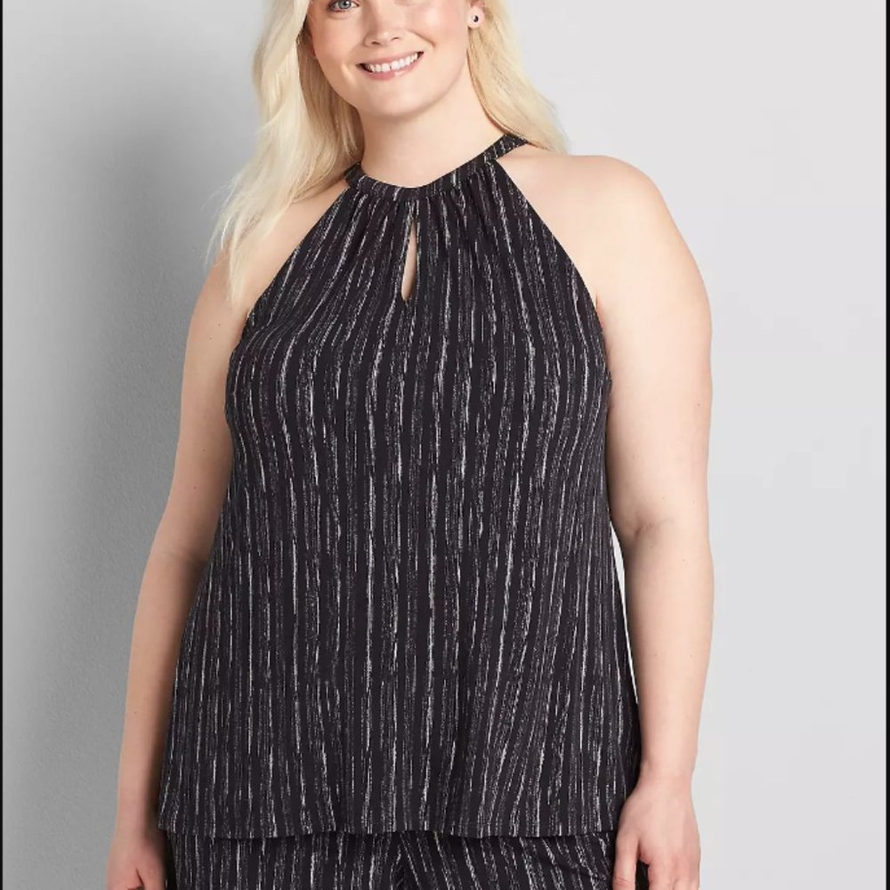 Sleeveless Halter Mock-Neck Top